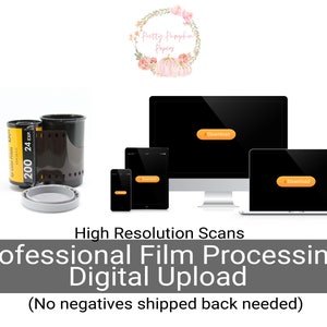 Color Film Processing W/ High Resolution Scans | High Resolution Scans| No negatives Shipping Back Needed | 35mm film | 120 film | APS film