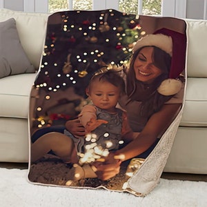 Baby Blanket Sherpa Lined Custom Photo Gift