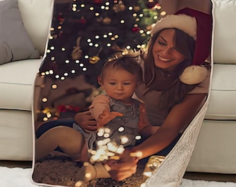 Baby Blanket Sherpa Lined Custom Photo Gift