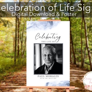 Celebration of Life Poster Digital Download | Digital Download | Funeral Service Poster Digital Download| Custom Digital Download Poster