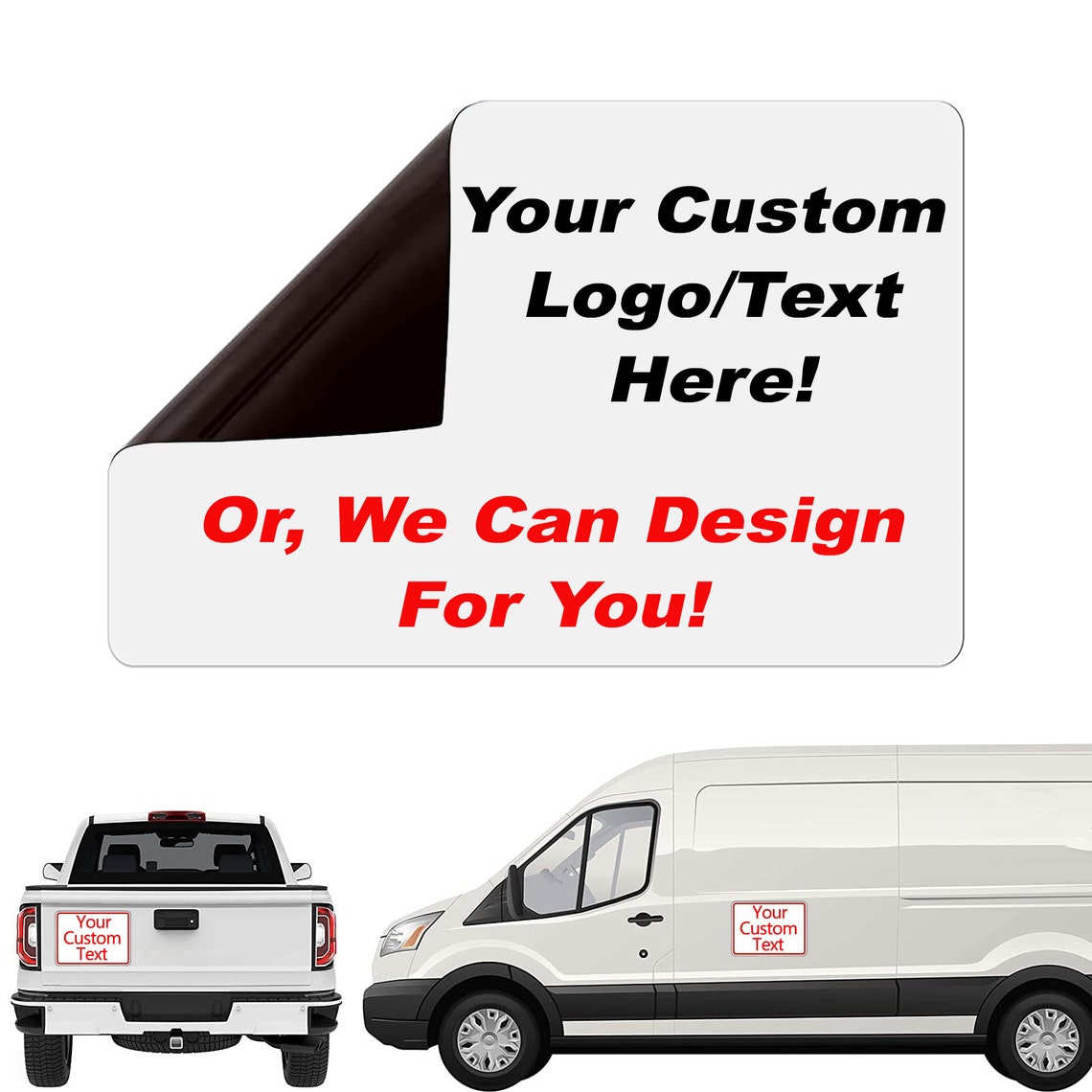 Car Magnet Custom Sign / Premium Printed Magnets / Set of 2 Full-color ...