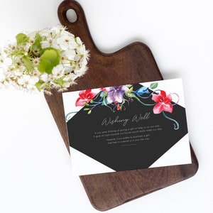 Gedruckte Vintage Blume Hochzeit Wünschen gut Karte - gut Wünsche Karten