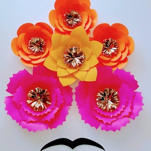 Frida Khalo paper flowers decor Mexico themed birthday party wall decor baby shower nursery decor girls room decor fiesta mexicana Backdrop
