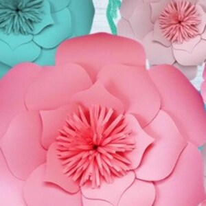 Mermaid Set Flowers Large Paper Flowers Little Mermaid Decor Mermaid Theme Party Under The Sea Backdrop Wall Decor Girls Room image 4