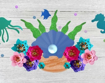 Small Paper Flowers Paper Wall Flowers For Girls Nursery Hand Made Paper Flowers Set Paper Flowers Under The Sea Backdrop Paper Flower Party