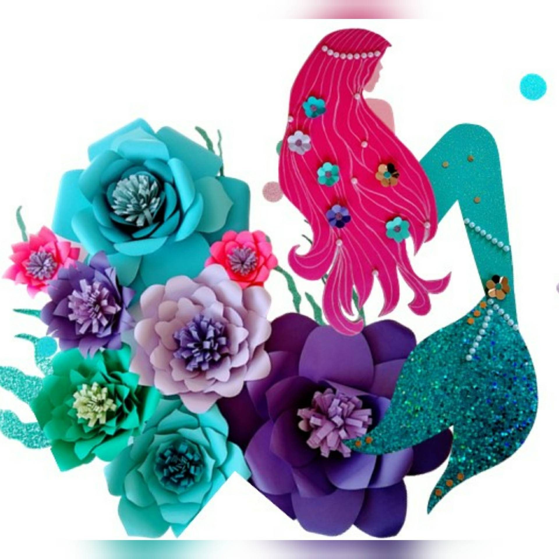 Flowers Paper Flowers Little Mermaid Decor Mermaid Theme Party Under