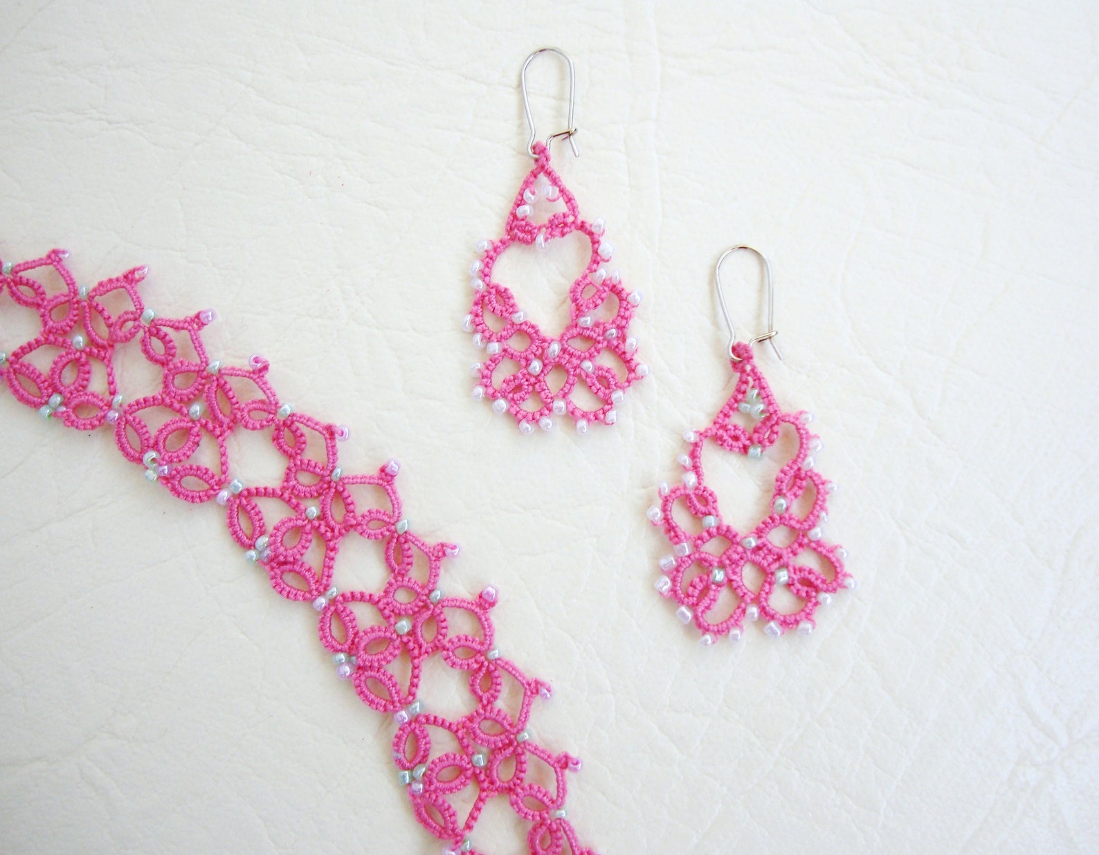 Tatting Patterns PDF of two Necklaces Earrings Tatting Etsy