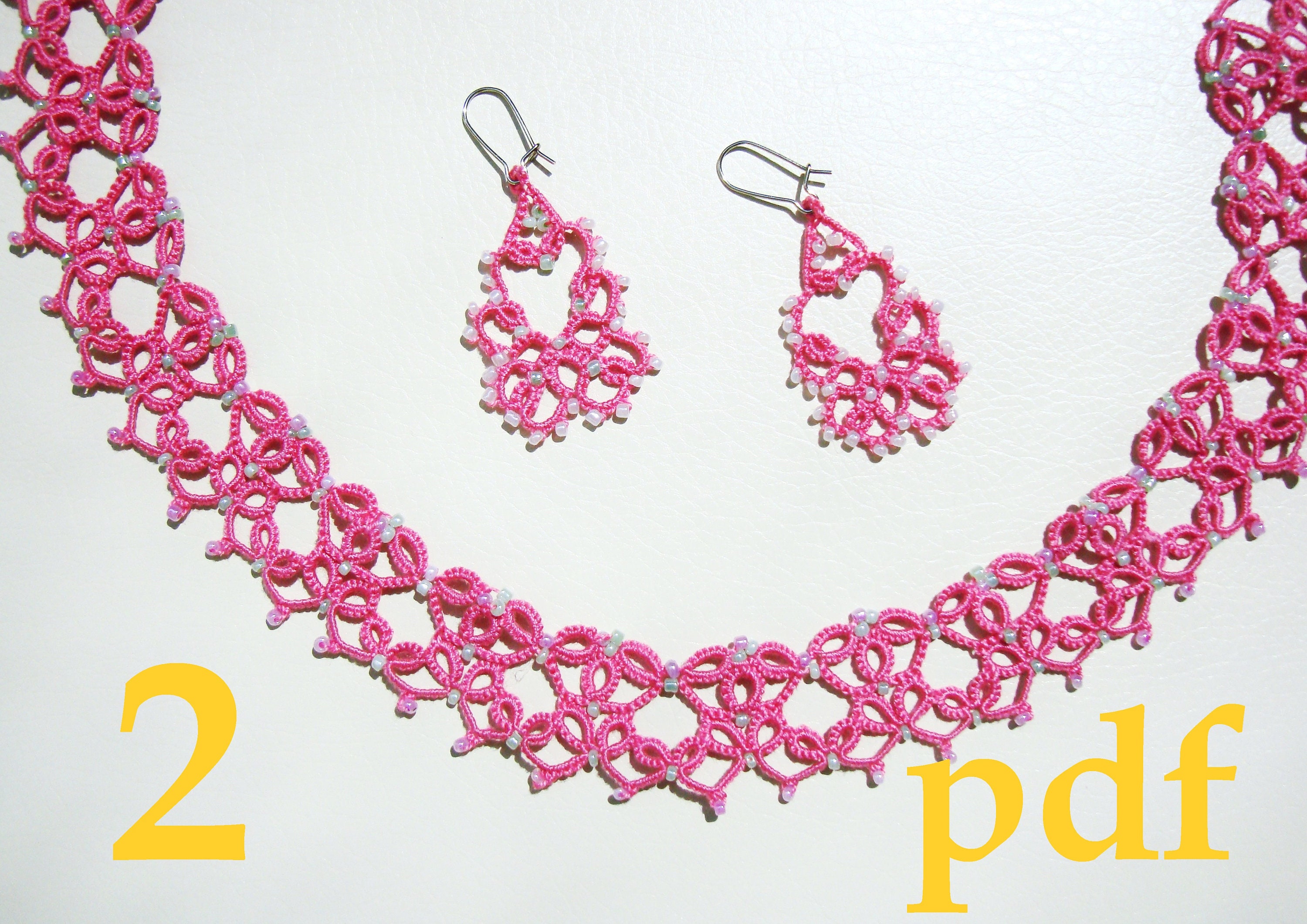 Necklace tatting pattern PDF Earrings tatting pattern PDF Etsy
