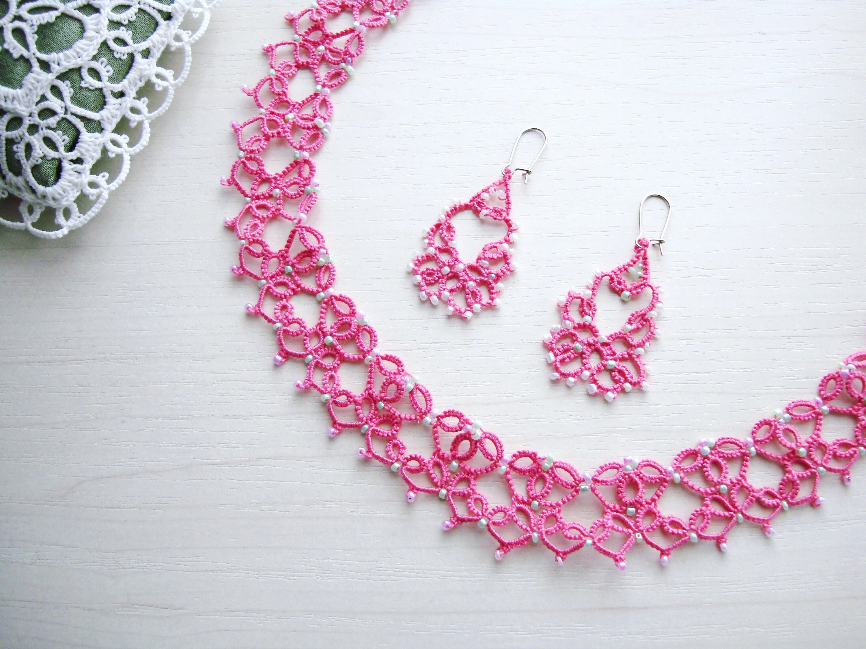 Necklace tatting pattern PDF Earrings tatting pattern PDF Etsy