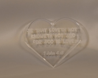 1 John 4:8 Acrylic Christmas Ornament