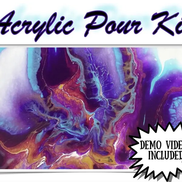 Acrylic Paint Pour Kit, Fluid Art, Painting in a Box