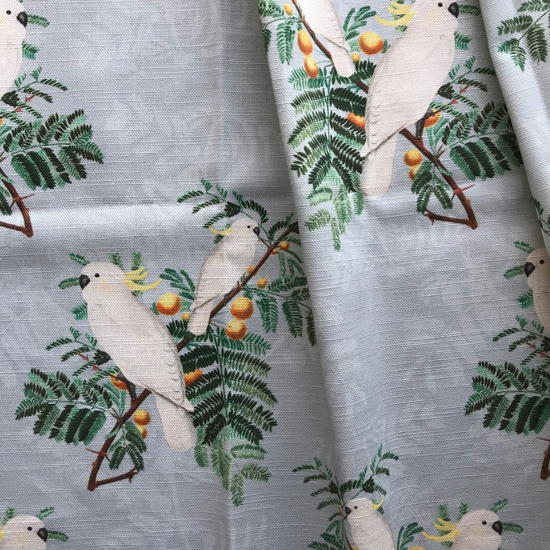 SAMPLE Cockatoo Parrot Upholstery Home Decor Soft Furnishings Fabric
