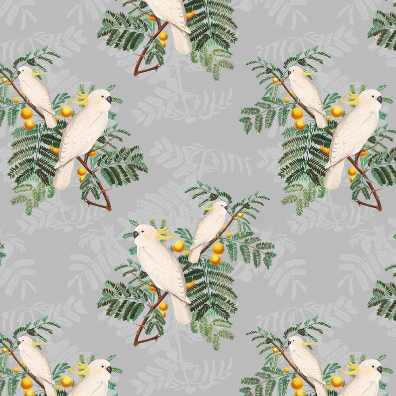 SAMPLE Cockatoo Parrot Upholstery Home Decor Soft Furnishings Etsy