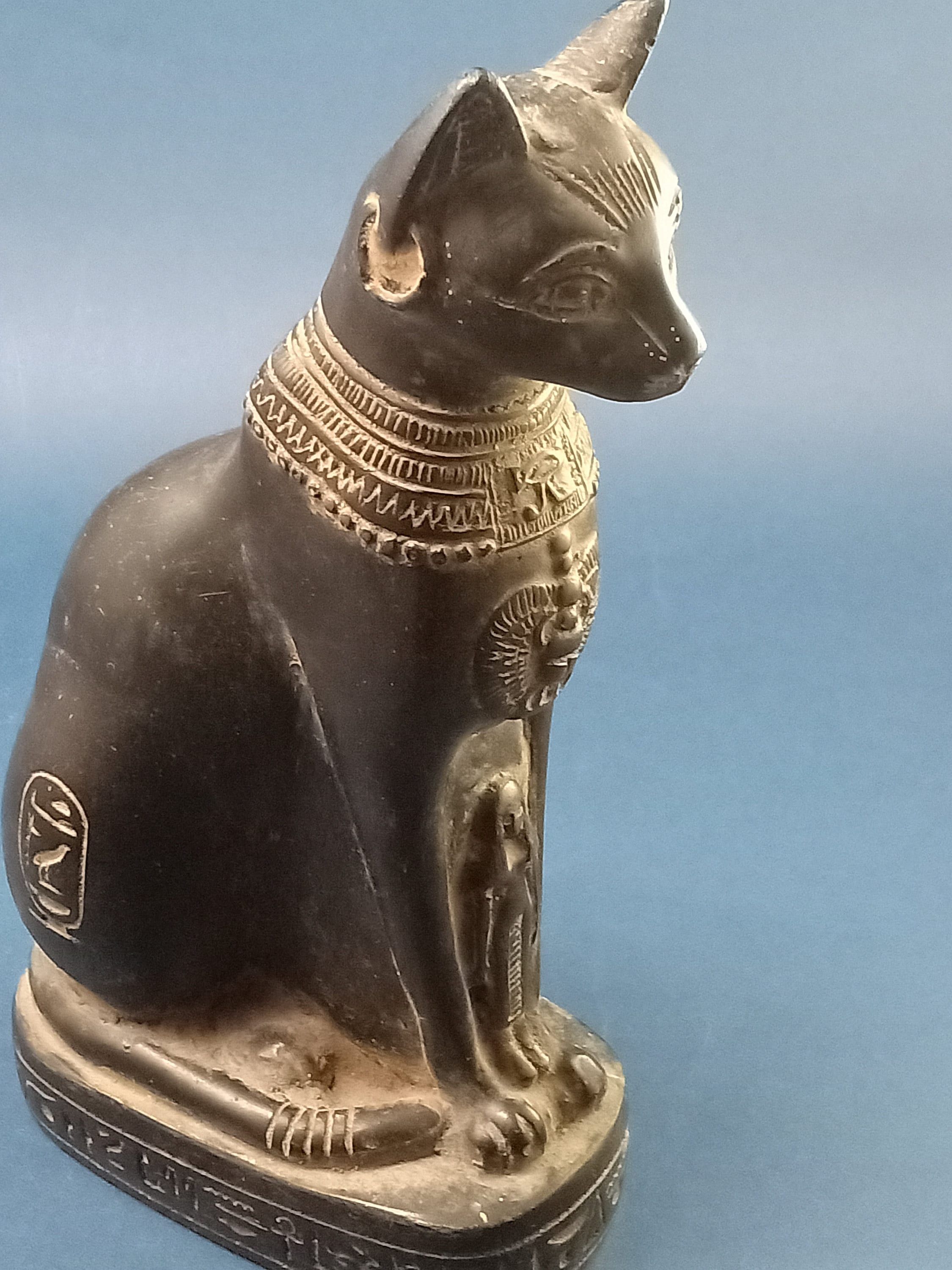 Unique Egyptian goddess Bastet cat statue heavy black stone Etsy