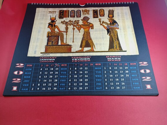 Wall Decor .Wall Art .2021 Papyrus Calendar Ancient Egyptian | Etsy