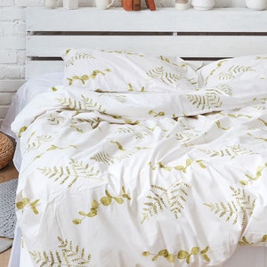 3 pieces Floral Premium Cotton bedding set, Premium Cotton duvet cover and pillowcases set, king size Duvet Cover, Queen Size Bedding set
