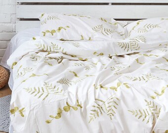 3 pieces Floral Premium Cotton bedding set, Premium Cotton duvet cover and pillowcases set, king size Duvet Cover, Queen Size Bedding set
