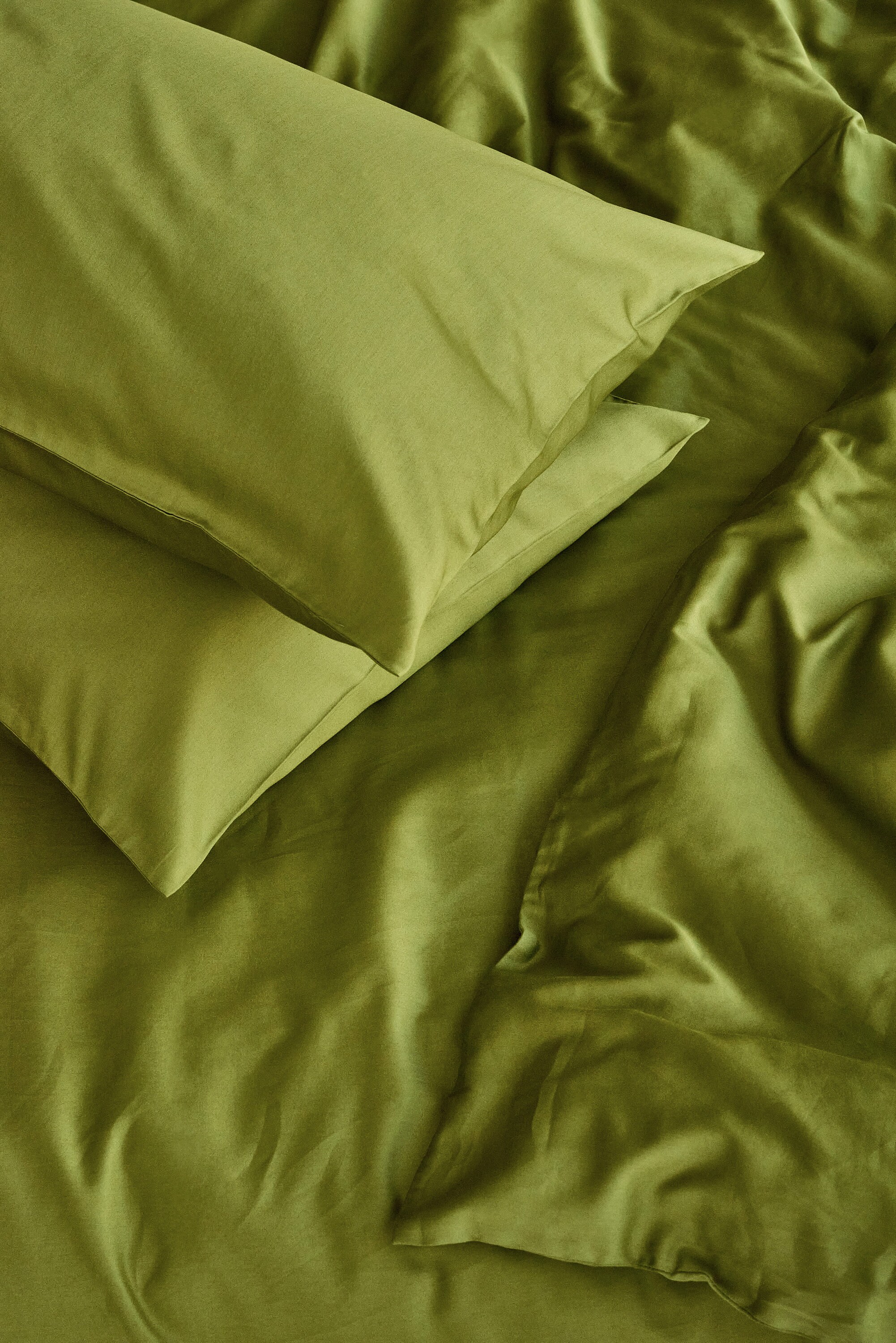 4 pieces Olive Moss green Cotton Sateen bedding set cotton Etsy