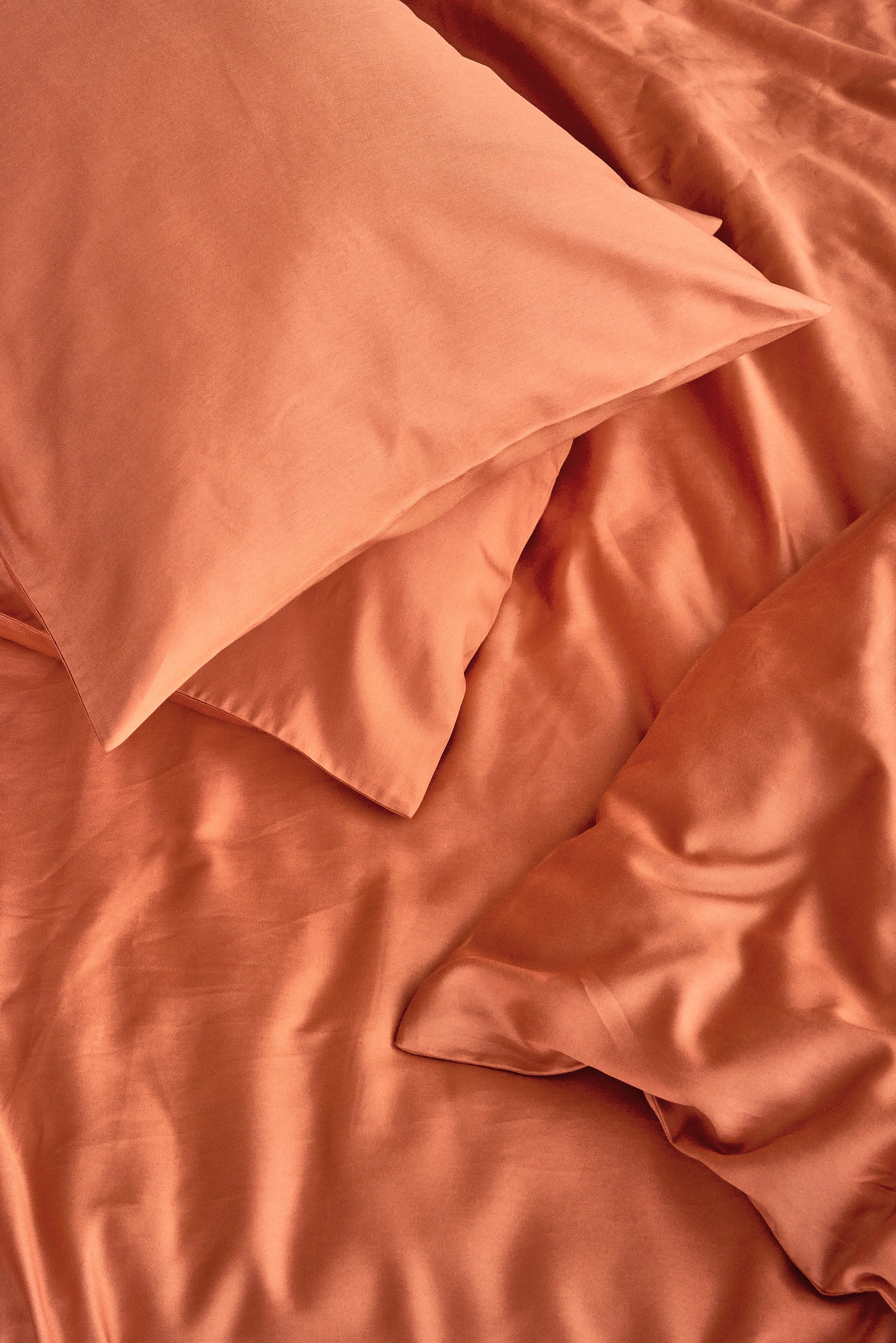 4 pieces Apricot Cotton Satin bedding set Orange Cotton duvet Etsy