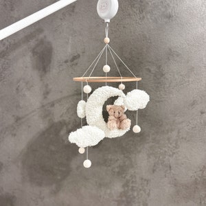 Felt baby mobile, bear crib mobile, baby room decor, cot mobile, babyshower gift, mobile for crib, baby shower gifts, baby nursery decor