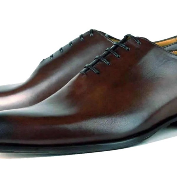 Handmade Wholecut Oxford Brown Patina Leather Shoes for Men - The Ultimate Style Upgrade