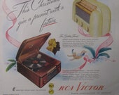 1946 RCA Victor Radio Magazine Ad - Vintage - Phonograph - record player - transistor radio