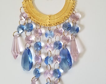 Pink and Blue Crystal Suncatcher
