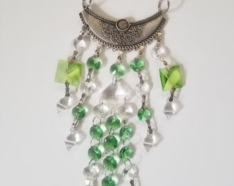 Green and Clear Crystal Suncatcher