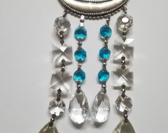 Blue and Clear Crystal Suncatcher