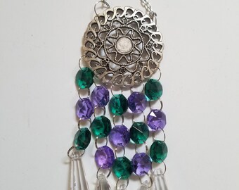 Green and Purple Crystal Suncatcher