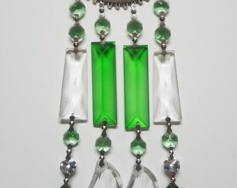 Green and Clear Crystal Suncatcher