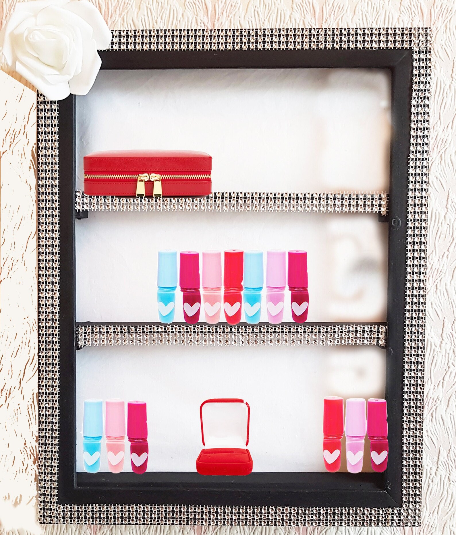 Nail Polish Varnish Wall Mounted Display Frame with Diamante Etsy