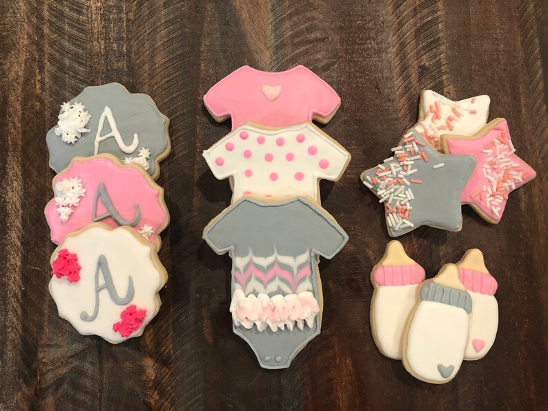 Pink Girl Baby Shower Sugar Cookies Etsy