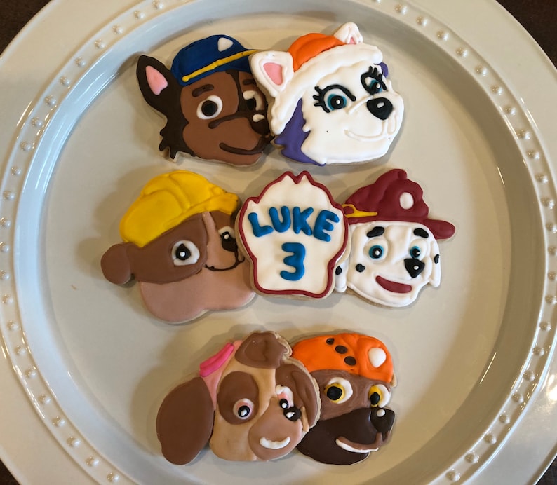 paw patrol sugar paste figures