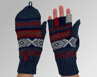 Convertible Alpaca Fingerless Mitten Gloves | Warm, Soft, and Stylish Handcrafted Accessories | Practical Handcrafted Warmth Alpaca Gloves