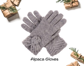 Warm Alpaca Gloves with Double Layer | Cycling Gloves | Driving Gloves | Resist Low Temperatures  | Gift for Her | Back to school gloves