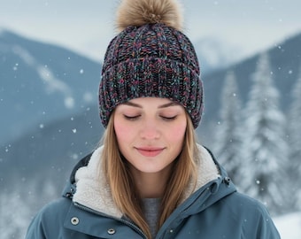 Double-Lined Pom Pom Beanie | Knit Winter Hat