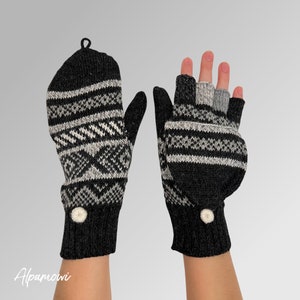 Soft and Warm Alpaca Fingerless Gloves | Convertible Texting Gloves  | Hypoallergenic Gloves | High-Quality Hand Coverings | Gifts for Her