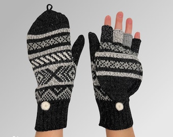 Soft and Warm Alpaca Fingerless Gloves | Convertible Texting Gloves  | Hypoallergenic Gloves | High-Quality Hand Coverings | Gifts for Her