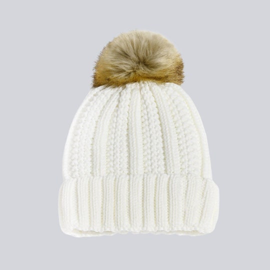 Double-lined Pom Pom Beanie | Knit Winter Hat - Etsy display picture 1