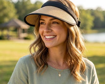 UPF 50 Sun Visor Hat Women, Adjustable UV Protection Visor, Outdoor Beach Sports Gift