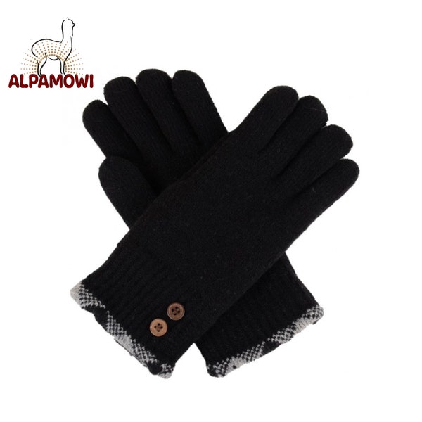Warm Alpaca Gloves with Double Layer | Good for Driving and Cycling | Perfect for people with Arthritis | Perfect Back to school