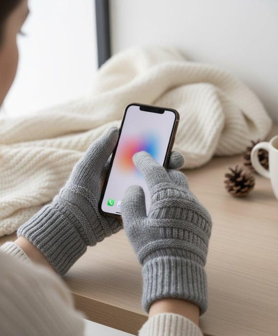 men's knit tech touch gloves