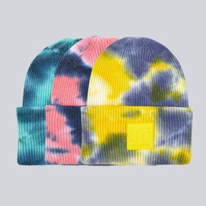 Hand-Dyed Tie Dye Beanie Hat for a Stylish Season | Warm and Thickened Beanie Hat | Perfect Outdoor Beanie Hat | Unisex Hat | Super Soft Hat