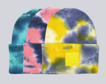 Hand-Dyed Tie Dye Beanie Hat for a Stylish Season | Warm and Thickened Beanie Hat | Perfect Outdoor Beanie Hat | Unisex Hat | Super Soft Hat