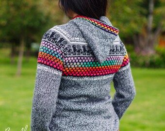 gypsohila ジプソフィア　Alpaca Shaggy Pullover Quimi - Baby Alpaca wool Unisex Hooded Poncho Pullover S-XXL