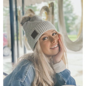 Leopard Pom Beanie Hat - LV