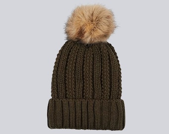 Fuzzy Lined Winter Hat Cozy Knit Beanie Hat for Women Warm