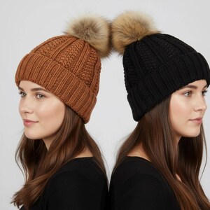 Fuzzy Lined Knit Beanie Hat | Warm Winter Accessory