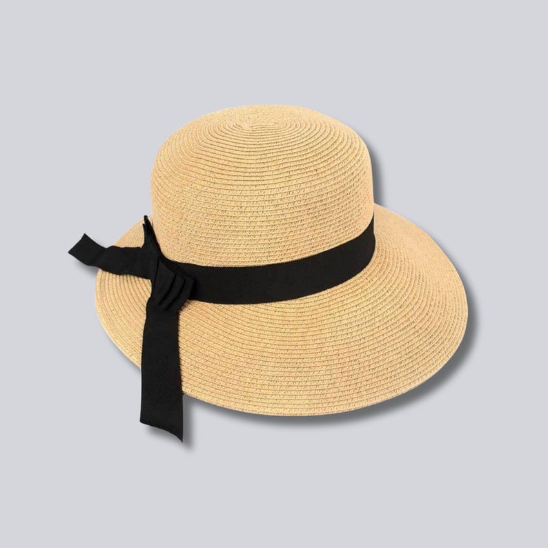 Chapeau à bord large pour femmes Chapeau de plage Radiant Bride Chapeau de plage en paille ajustable UPF 50 Restez chic et en sécurité sous le soleil Chapeau de jardin Natural